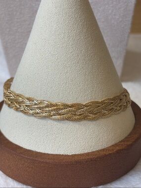 Braided Mesh Bracelet 18k Yellow Gold Filled 7.5”